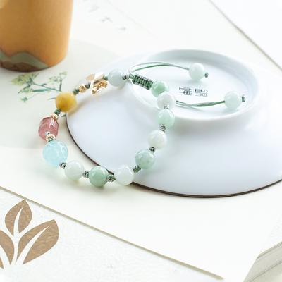 Natural Crystal Bracelet Women'S Strawberry Crystal Accessories Jasper Aquamarine Bracelet