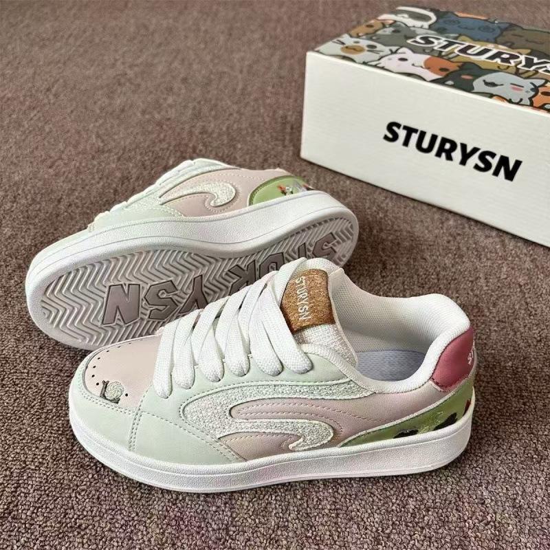 

Мори маленькие свежие белые туфли женские 2025 осень новые туфли на доске в универсальном повседневном стиле в стиле ретро спортивные туфли для скейтборда 40