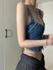 Women's Spicy Girl Denim Crop Top & Slim Fit Straight Leg Jeans – Chic Summer Design