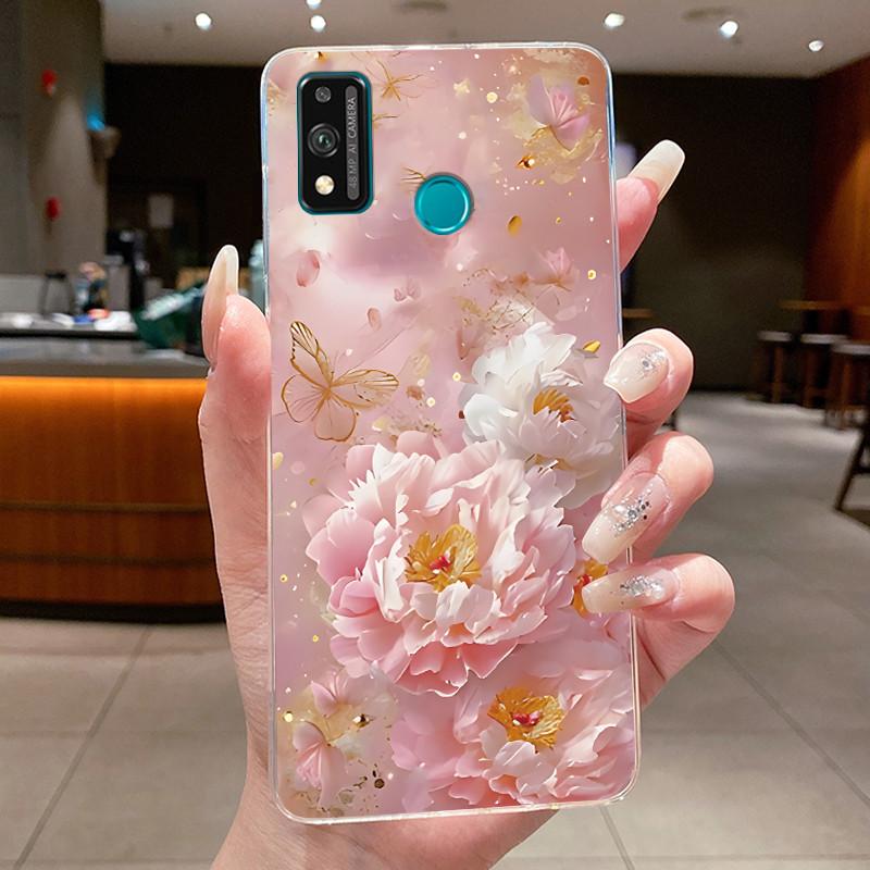 For Honor 9X Lite JSN-L21 JSN-L22 JSN-L23 Case Clear Fashion Butterfly Flowers Soft TPU Silicon Cover Honor 9XLite Phone Casing