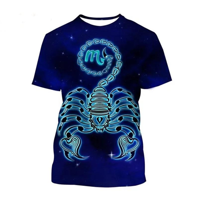 New summer Scorpion 3D printed T-shirt for men and women, animal fashion, round neck short sleeved, oversized Harajuku T-shirt
