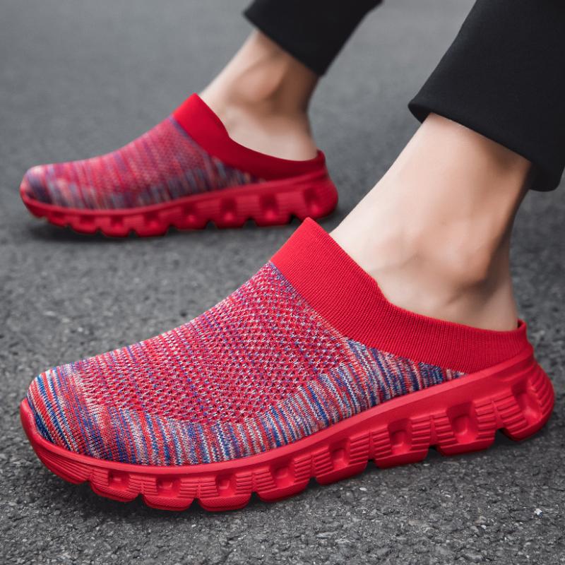 Original Men's Mesh Slippers Platform Slip On Closed Toe Sock Slippers Home Couple Slides Summer Outdoor Walking Casual Slippers