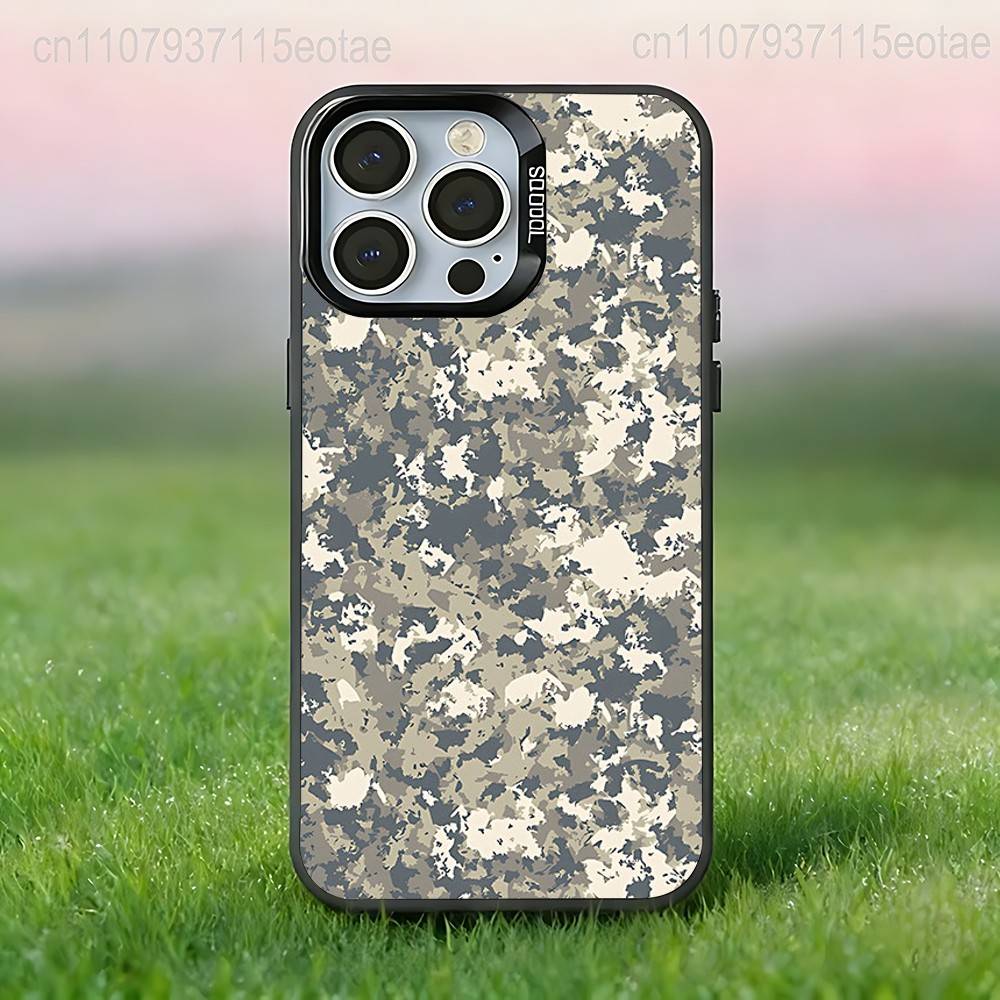 Camouflage Camo Military Cool Black Phone Case Compatible with iPhone 17 16 15 14 13 12 11, Pro, Max, Plus, E, Air, Mini
