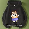 Kids Bluey Hooded Sweatshirt Fall Winter Warm Soft Pullover Comfortable Playwear for Boys Girls