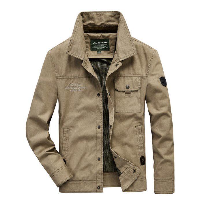 

Jacket Mens Windbreaker Men Casual Jackets Coats Clothing High Quality Cotton Mens Outwear Coat XXXL хаки