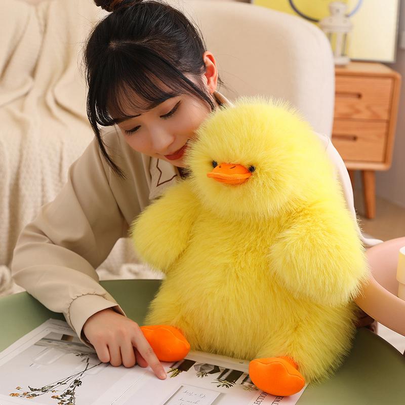 4070Cm Fluffy Cute Yellow Duck White Duck Plush Toy Stuffed Kawaii Animal Plushie Companion Appeasing Gift
