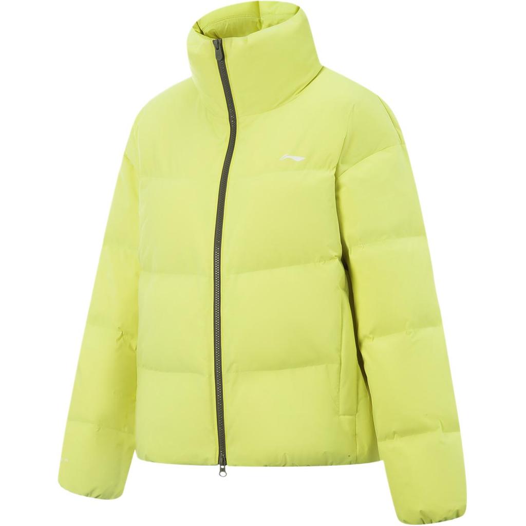Li Ning Fitness Series Casual Fashion Simple Solid Color Versatile Comfortable Warm Stand Collar Zipper Short Down Jacket Women Outerwear AYMV396-9
