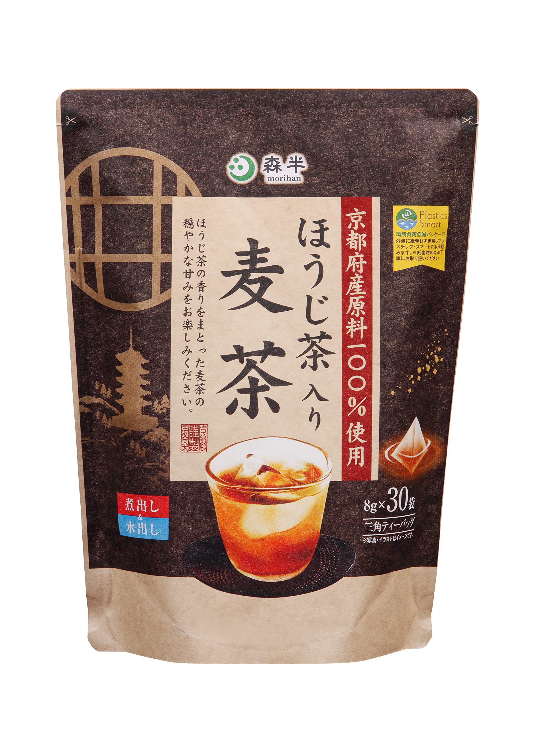 Morihan Roasted Green Tea with Barley Tea x 30 x 3 (8g packets) чёрный