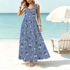 Women's Sleeveless Beach Maxi Dress,Lightweight Breathable Fresh Simple Elegant Long Dress for Vacation,Casual Wear,Travel Photos