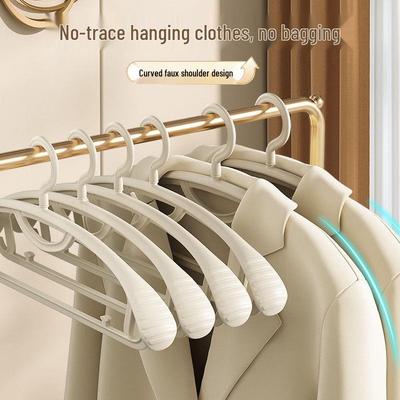 Extra Thick Non-Slip Wide Shoulder Hanger for Adult & Student Clothes, Non-Marking Plastic Design