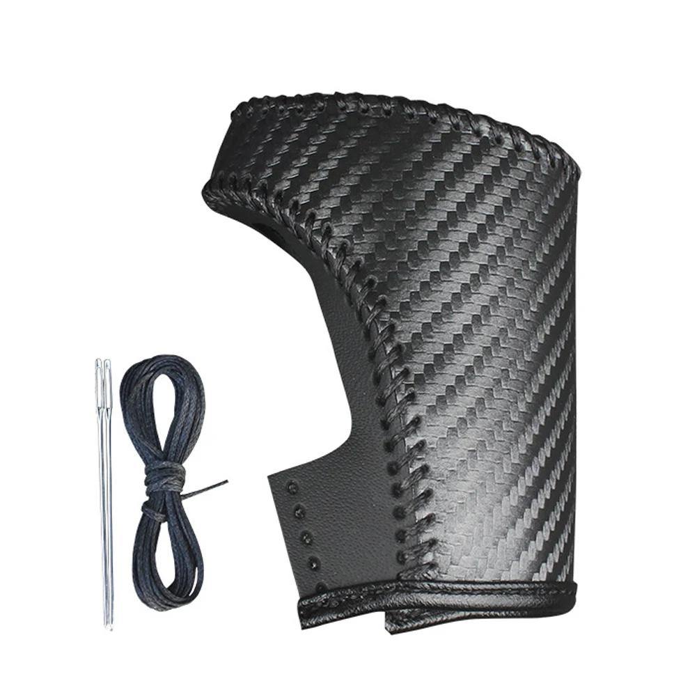 Car PU Leather Carbon Fiber Gear Shift Knob Handball Trim Cover For Chevrolet Chevy Malibu XL 16-20 Equinox 17-19 Cruz 17-18