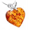 Heart Necklace With Amber Chain Gift