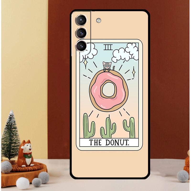 CAKE COFFEE The Boba Tarot Card Case For Samsung Galaxy S23 S24 Ultra S8 S9 S10 S22 Plus Note 10 20 Ultra S20 S21 FE Cover