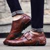 Fashion Fashion Metal Buckle Genuine Leather Loafers Men Brand Luxury Shoes Brown Moccasin Mens Flat Non-Slip Driving Shoes Slip-On Shoe