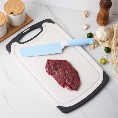 ZISIZ Beige Wheat Straw Rubberized Cutting Board Set