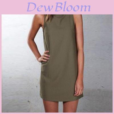 New Women Summer Sexy Party Dress Elegant Sleeveless Turtleneck Mini Dress For Casual Events