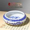 Multifunctional Jingdezhen Blue & White Porcelain Calligraphy Brush Stand & Ink Dish