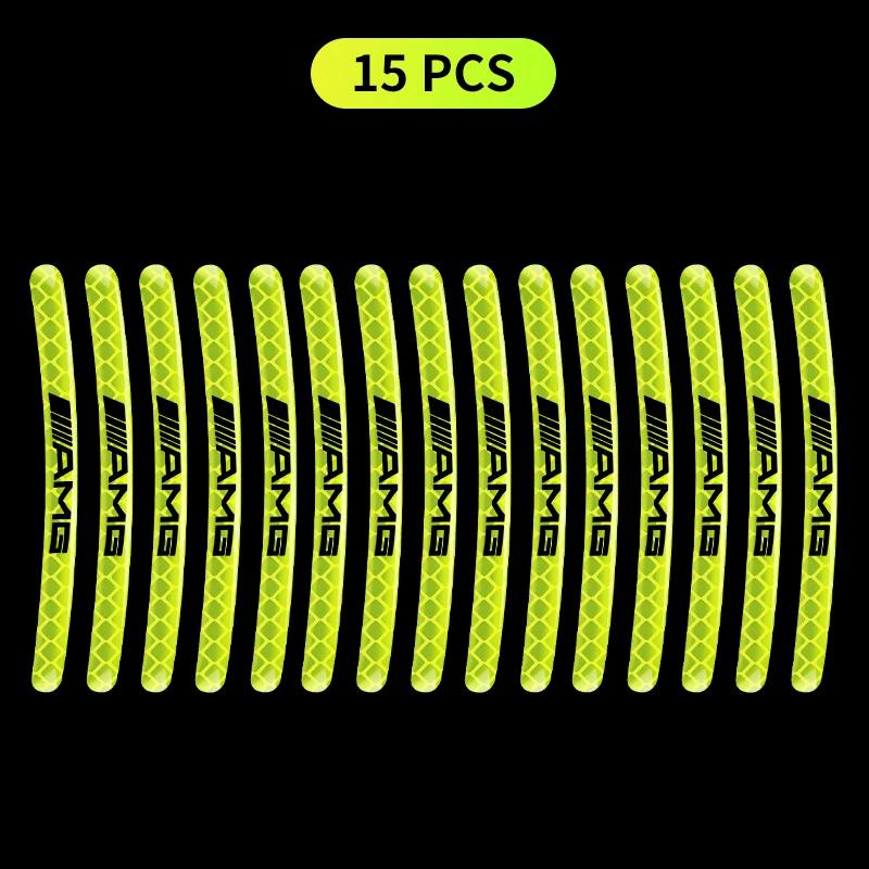 20 stk Lysende Bilfelg Dekaler Høyreflekterende Stripebånd For Mercedes Benz B/C/E/S Klasse A Klasse C200L GLC GLK CLA