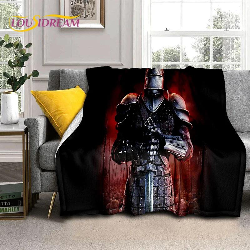 Cartoon Templar Cavalier Knight Crusaders Blanket,Soft Throw Blanket for Home Bedroom Bed Sofa Picnic Travel Office Blanket Kids