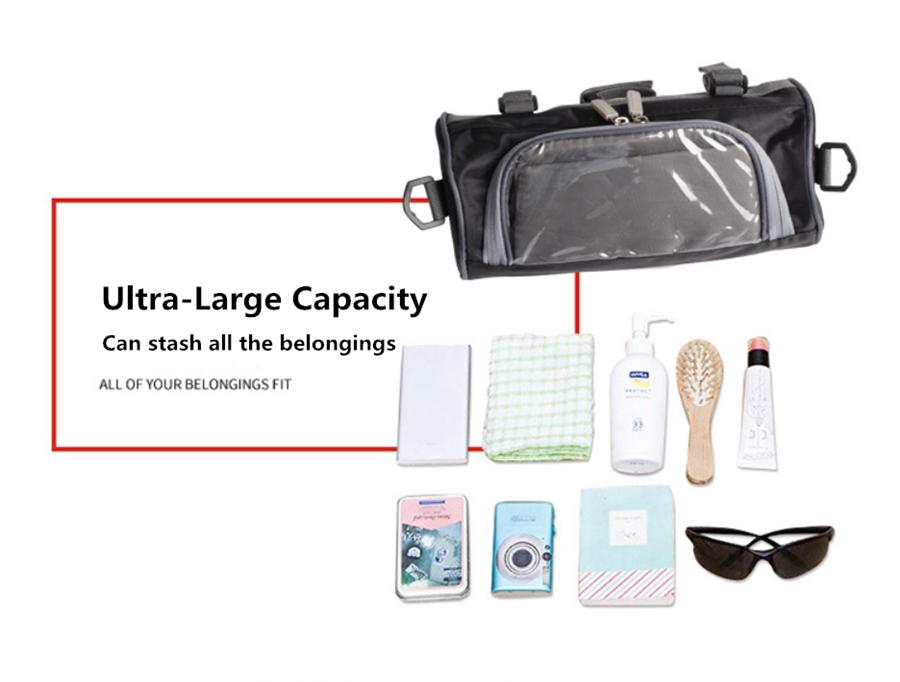 Upgrade Motorcycle Windshield Bag Electric Car Handlebar Fork Storage Container