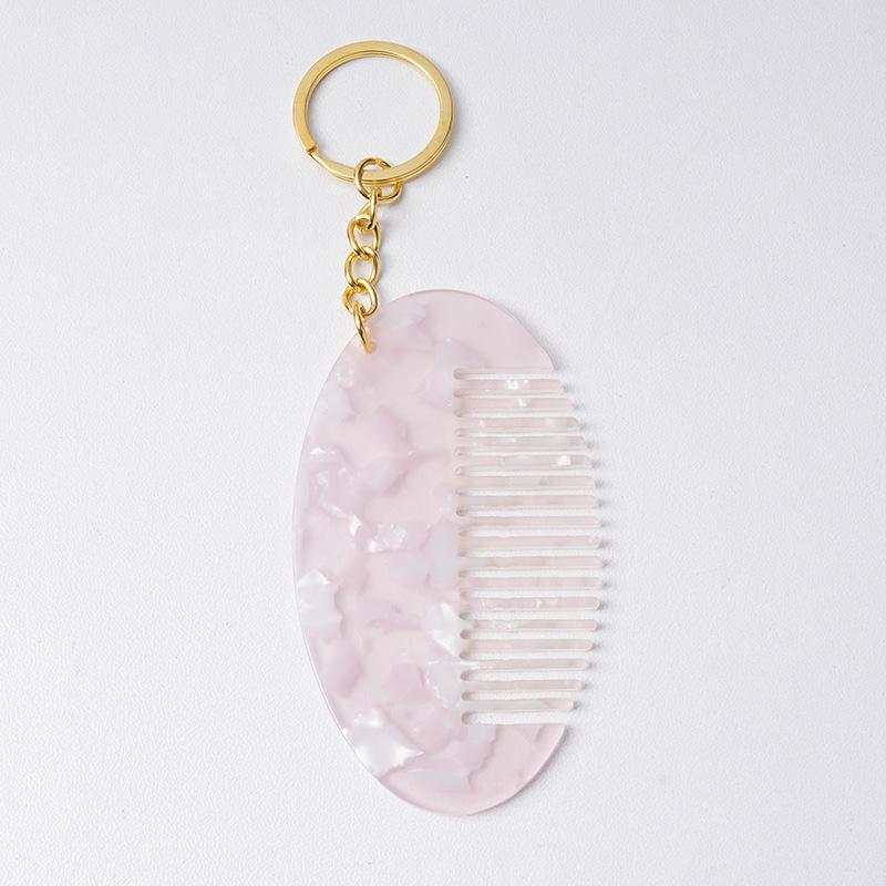 Portable Mini Comb Cute Keychain For Women Backpack Pendant Bag Decor Colorful Key Chains Car Keychains Travel Hair Accessories