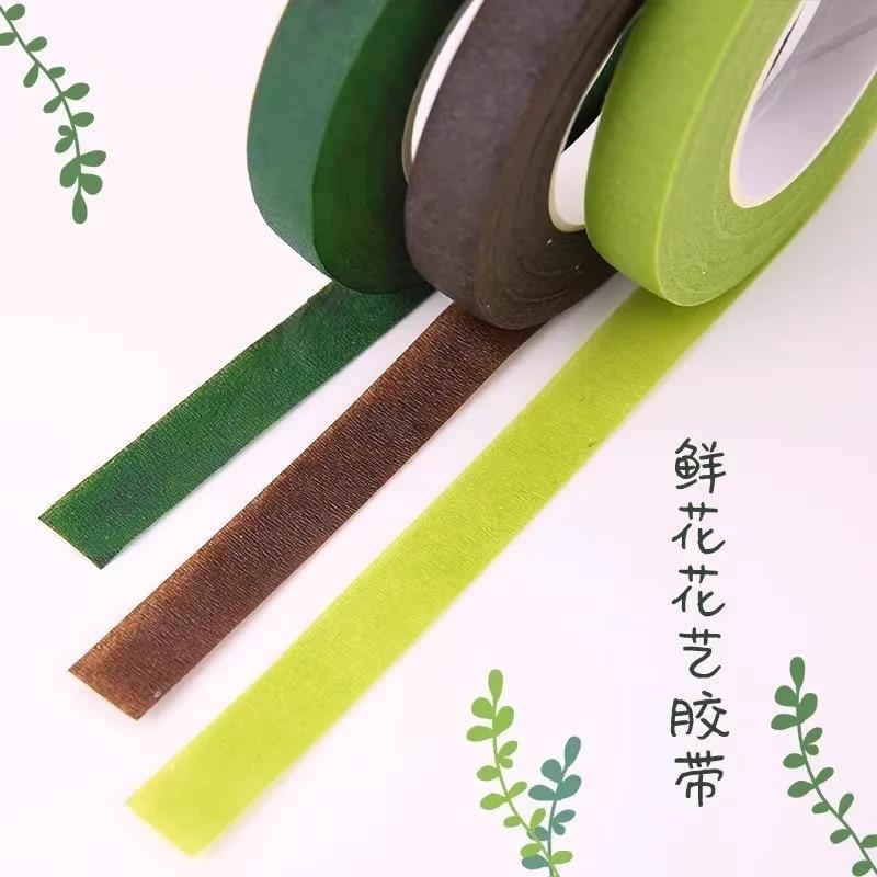 1/5/10Rolls Green Floral Tape Self Adhesive, Flower Wrapping Tape for Bouquet Stamen DIY, Florist Wedding Party Decoration Supplies