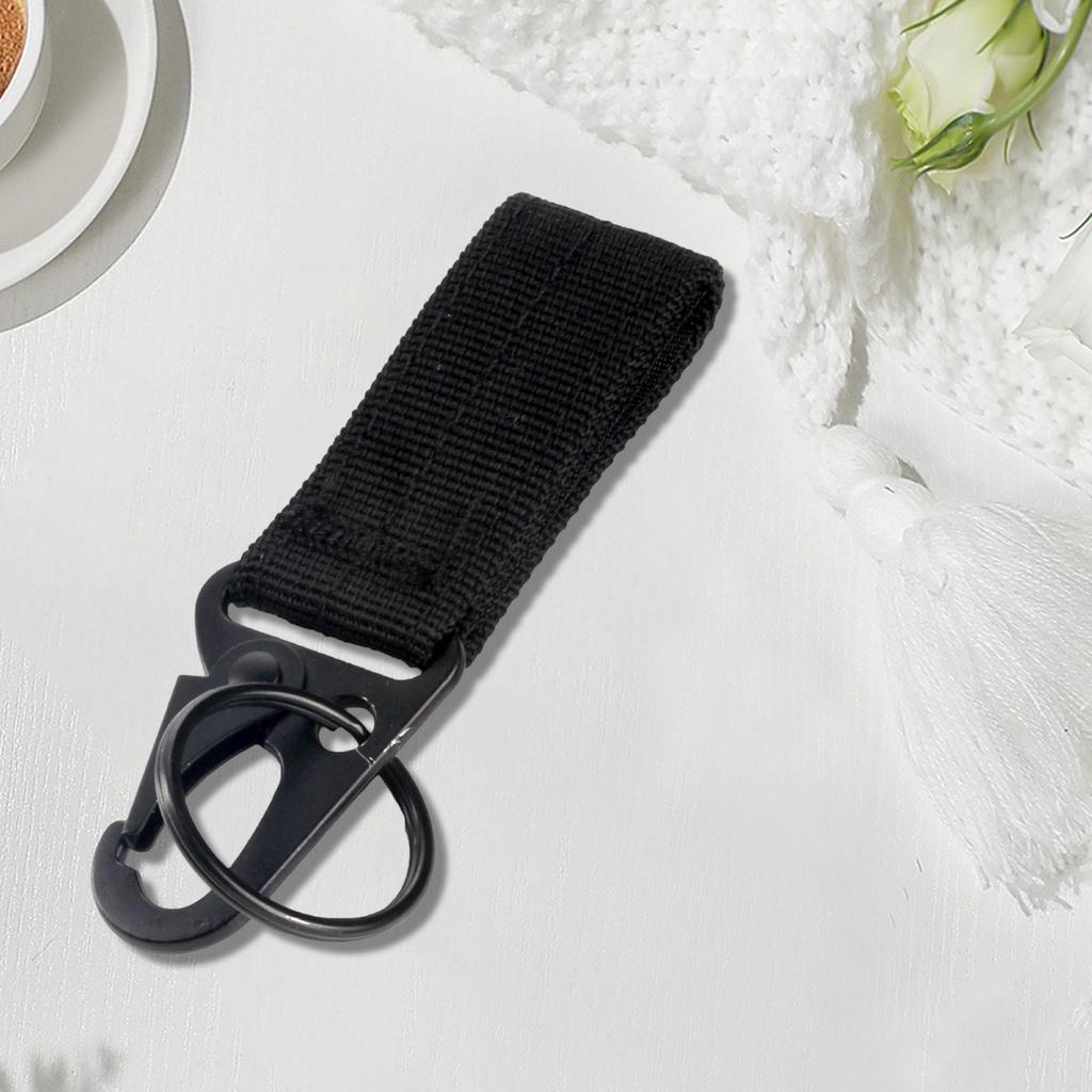 Taktischer Schlüsselanhänger Gürtelhalter Nylon Gurtband Schnalle Karabiner Molle Gürtelclip Schlüsselschnalle Geeignet für Outdoor-Sportarten