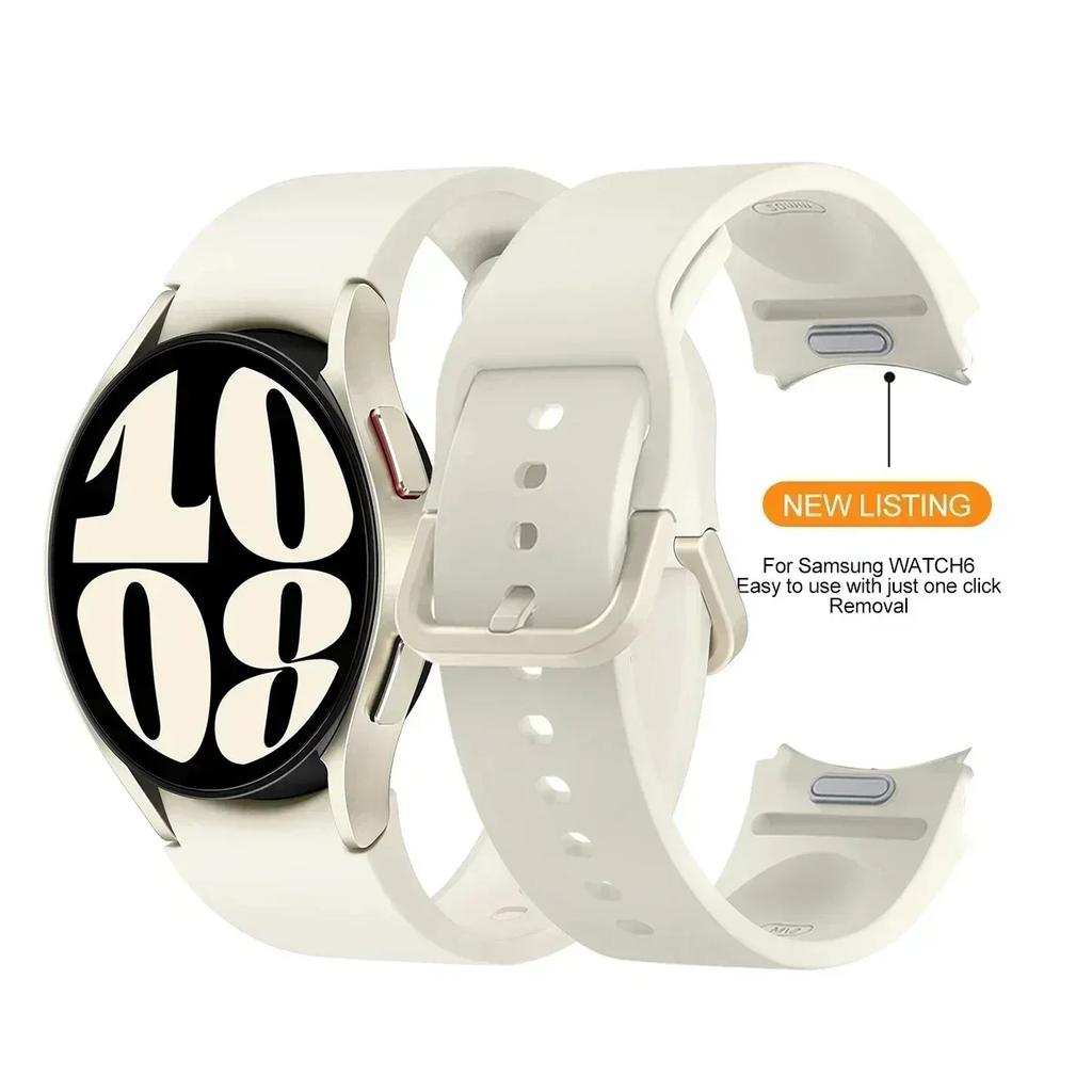 Silikonowy pasek Do Samsung Galaxy watch 6 4 Classic 47mm 43mm 46mm Zakrzywiony oryginalny zamienny pasek Do Watch 7 6 5 4 40mm 44mm