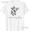 I Love My Dog T Shirt Vintage Washed Versatile Streetwear Fashion Top For Everyday Wear Stylish Soft Stretched Graphic