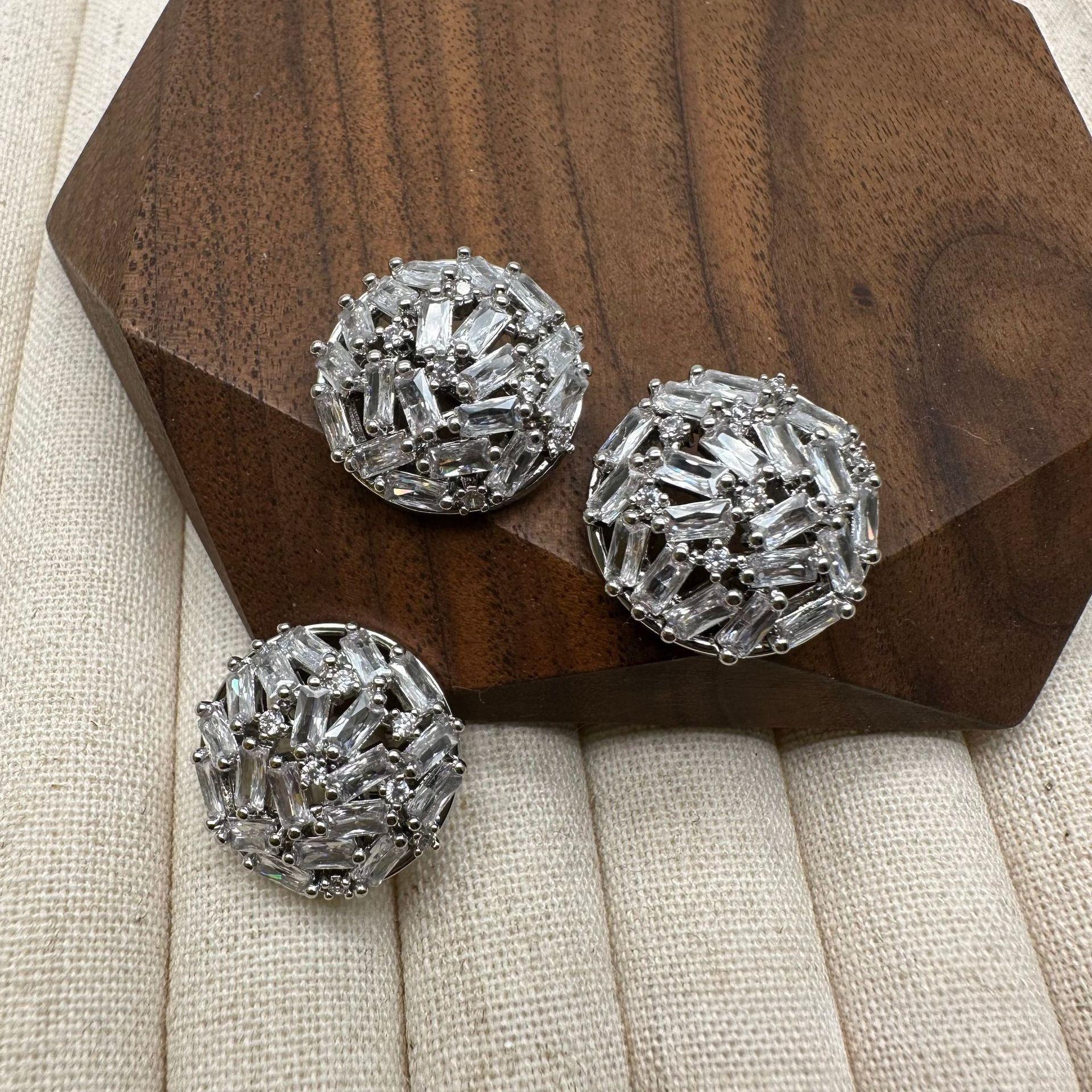 

5pc Big Luxury Crystal Buttons for Sewing Cubic Zirconia Button for Clothing DIY Decorative CZ Buttons Jewelry for Designer