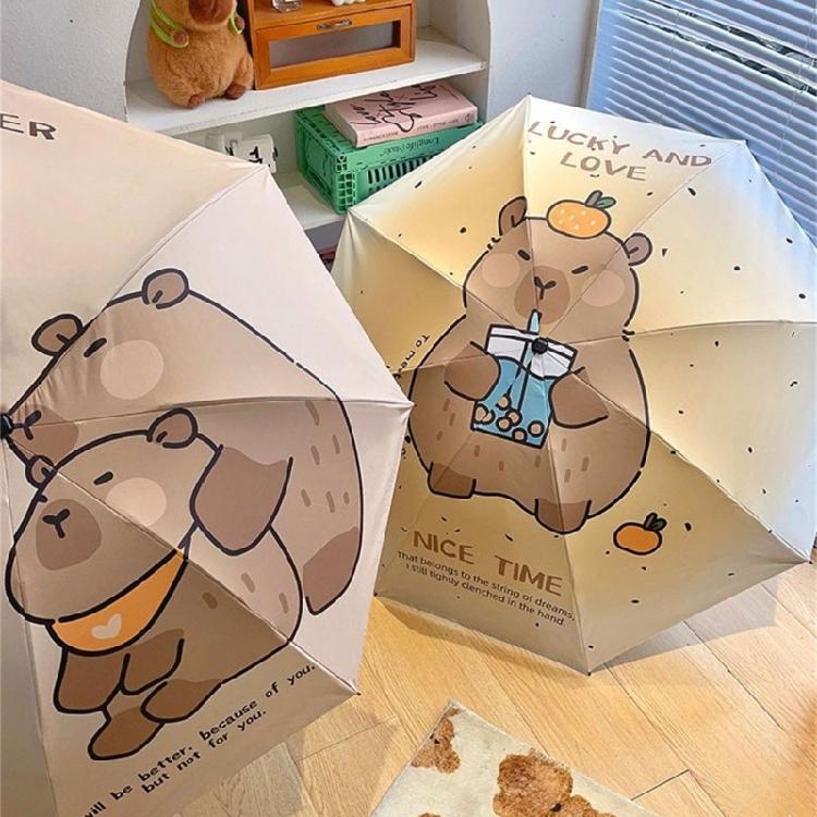 Charm Capybara Portable Umbrella, Enhances Sun Resistance, Sunshade Quickly Dry Technology, Strong Against Rain Umbrella