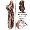 Lingerie for Women Sexy Long Lace Dress Sheer Gown  Kimono Robe