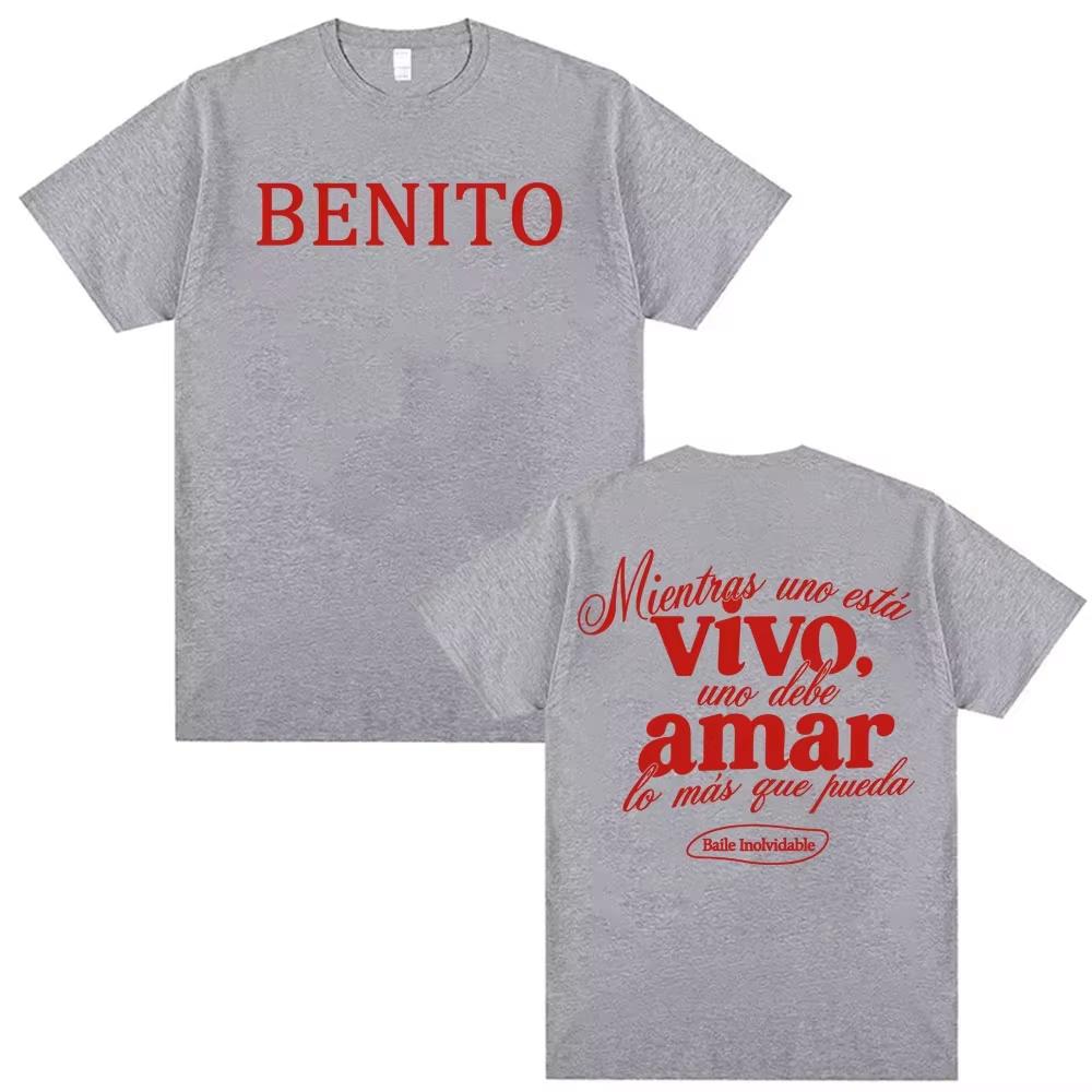 2026 Sommer Mode Trendiges T-Shirt Bad Bunny Baile Inolvidable Buchstaben Print T-Shirt Herren Damen Mode Hip Hop Vintage T-Shirts Y2K