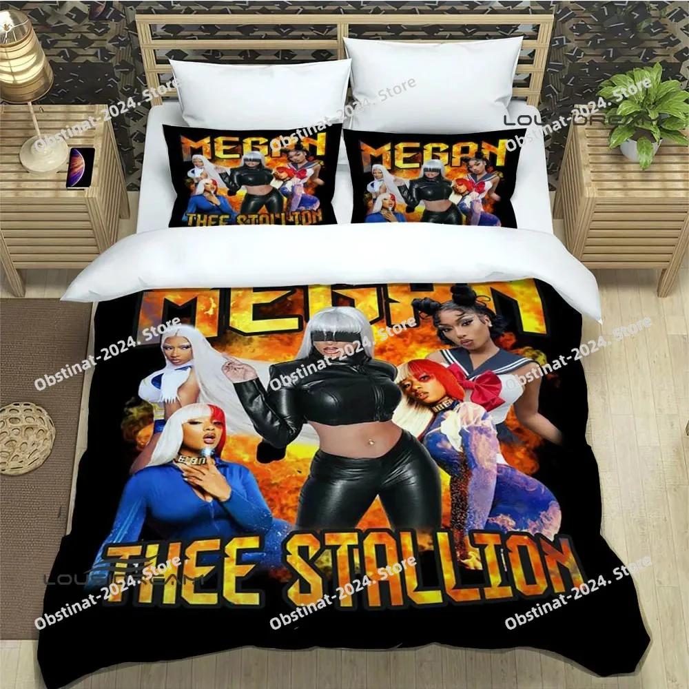 Raper Megan The Stalion Beding Set Printed With Pilowcase Bed Soft Duvet Cover Single Double Quen Super King-Sized Dimensionsd Dimensions Luxury Gift