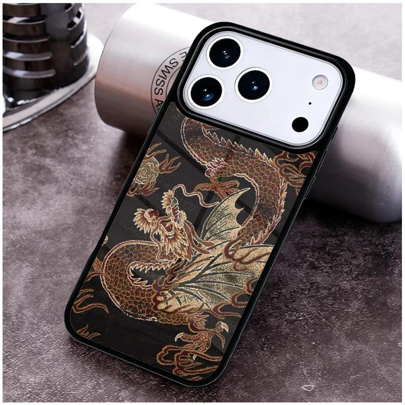 Retro Chinese Dragon Totem Phone Case for iPhone 17 16 15 Pro Max Air 14 13 12 11 Plus Shockproof Capa Cover