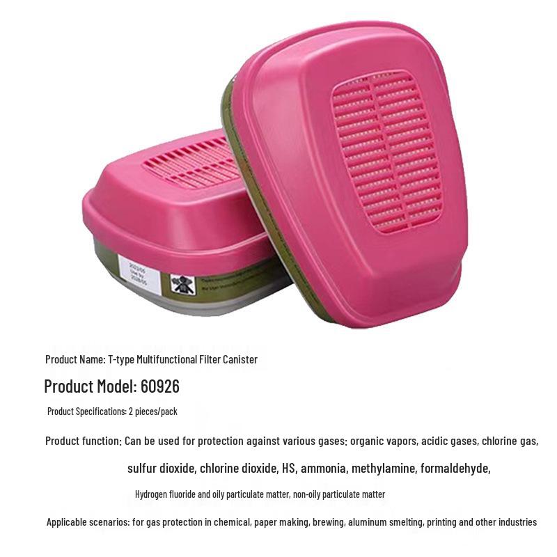 Activated Carbon Gas Mask Filter for Organic Vapors, Chlorine Dioxide, Sulfur Dioxide, and Formaldehyde