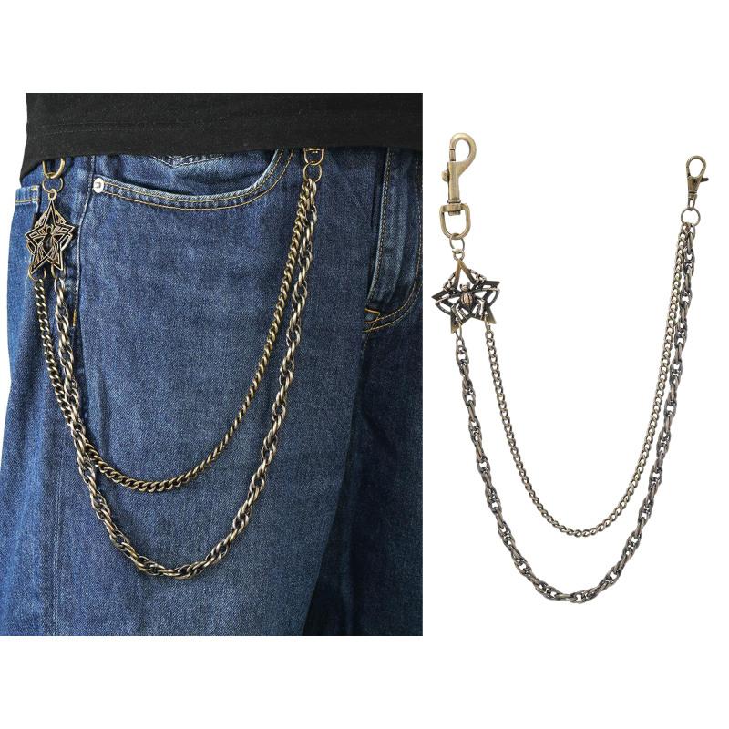 

Унисекс хип-хоп брюки цепочка прочные брюки джинсы цепочка с карабинами день рождения Рождество