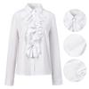 Victorian Gothic Women's Long Sleeve Lotus Pleated Shirt