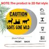 2D Flat, 1pc Round Aluminum Hanging Sign, "CAUTION GOATS GONE WILD" Quote Vintage Plaque, Goat Prank Decorative Sign, Suitable for Farm, Barn, Shed