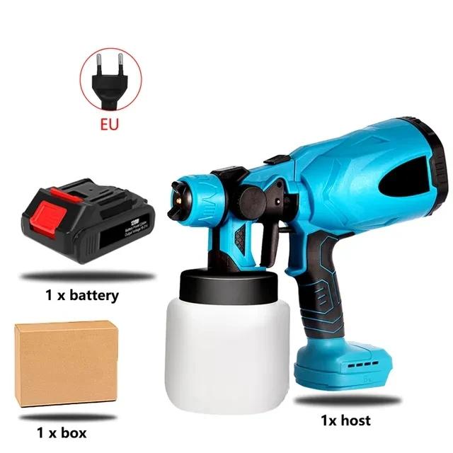 1000ML Electric Spray Gun High Power Cordless Paint Sprayer HVLP Auto Furniture Steel Coating Airbrush For Makita 18V Battery