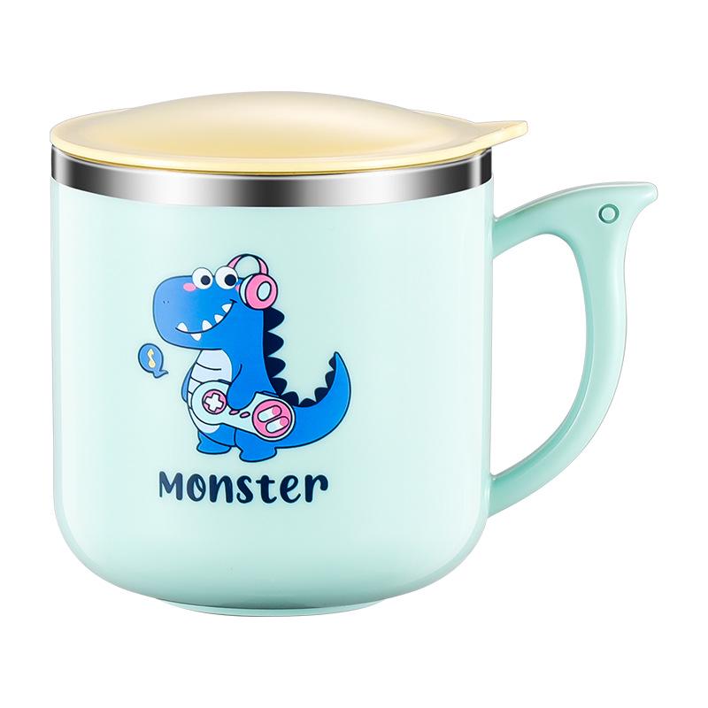 304 Stainless Steel Leak-Proof Insulated Kids  Water Cup with Lid and Cartoon Design