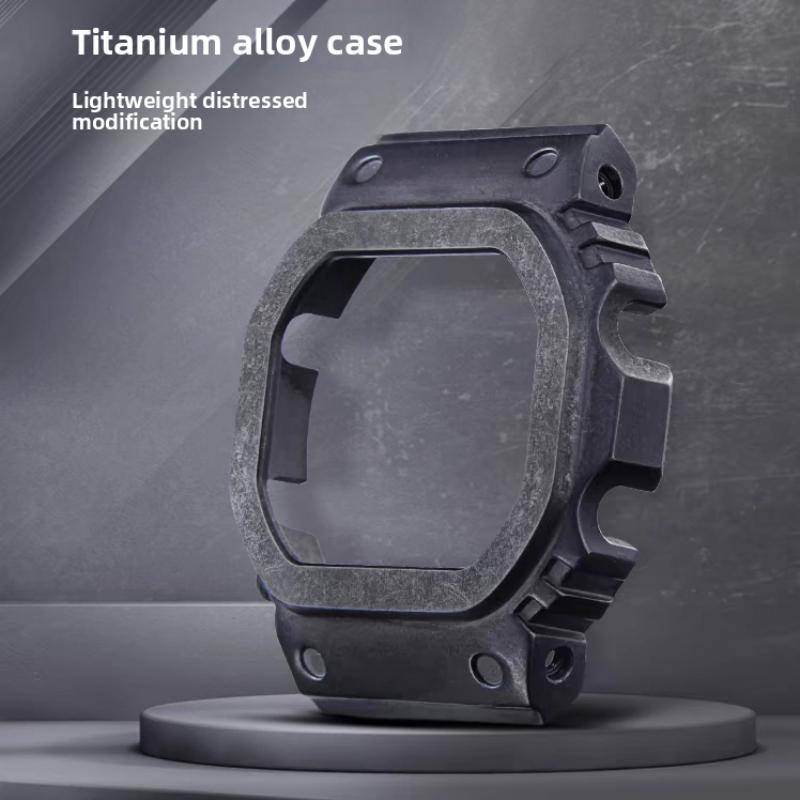 14G Titanium alloy Vintage Watch case For Casio DW5600 GW-B5600 small square modified DW-5600 lightweight Watchband metal Bezel