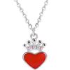Crown Red Love Necklace Fashion Jewelry Niche Design Light Luxury Temperament Korean Version Pendant Women Premium