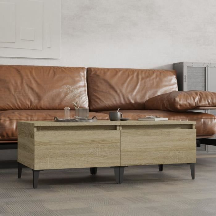 819523 vidaXL Tables d'appoint 2 pcs Chêne sonoma 50x46x35 cm Bois ingénierie