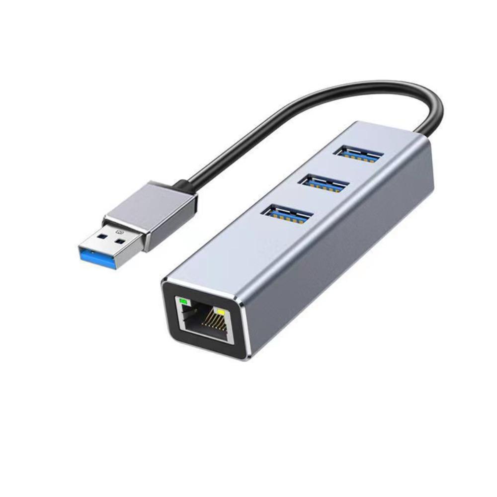 Hub USB 3 0 Gigabit Ethernet 4 Porturi Splitter cu Adaptor Tip C pentru Extindere Rețea Laptop PC