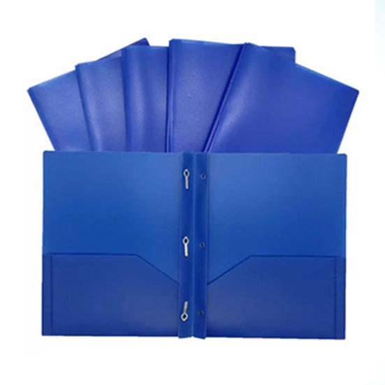 File Folder with Pockets Prong Fasteners PP Plastic A4 Size Waterproof Tear-Resistant