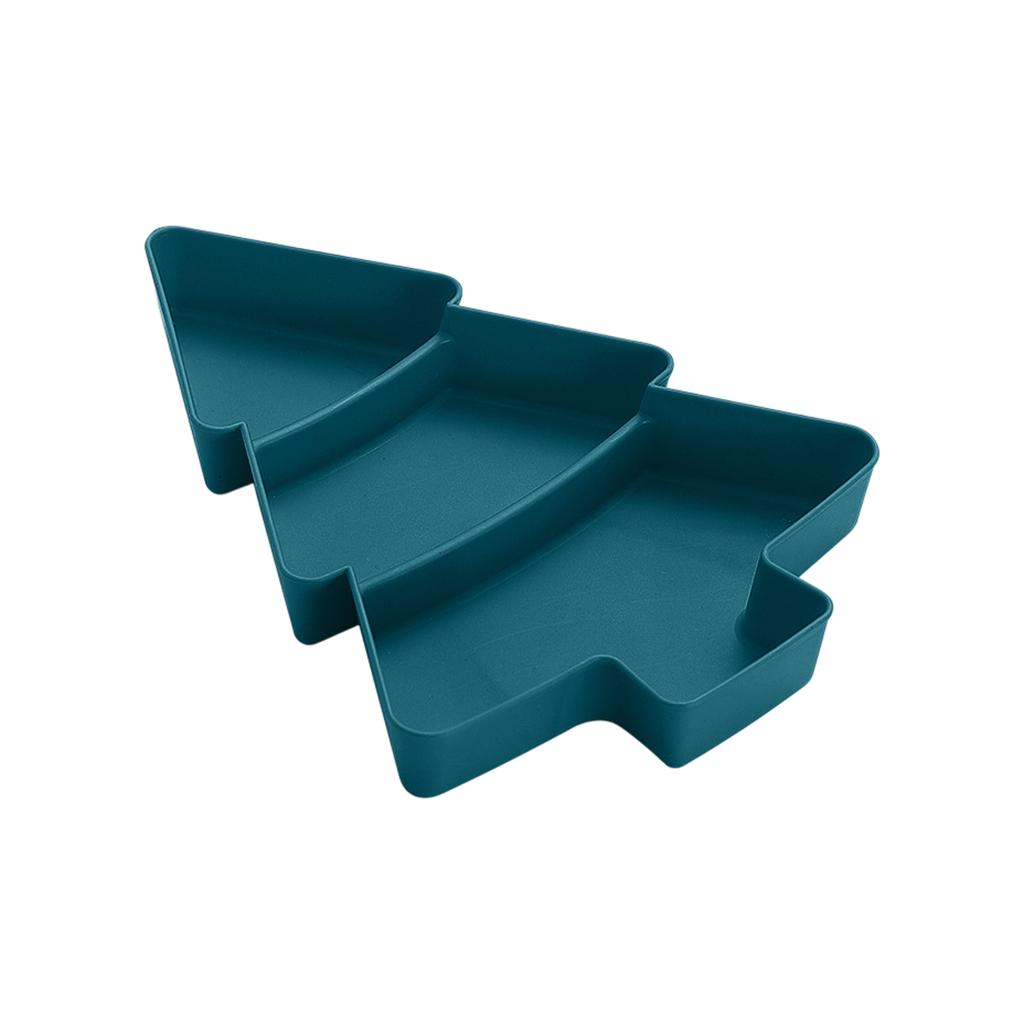 Christmas Tree Snacks Tray With Compartments Plastic Candy Dish for Holiday Party Decorations and Nut Storage