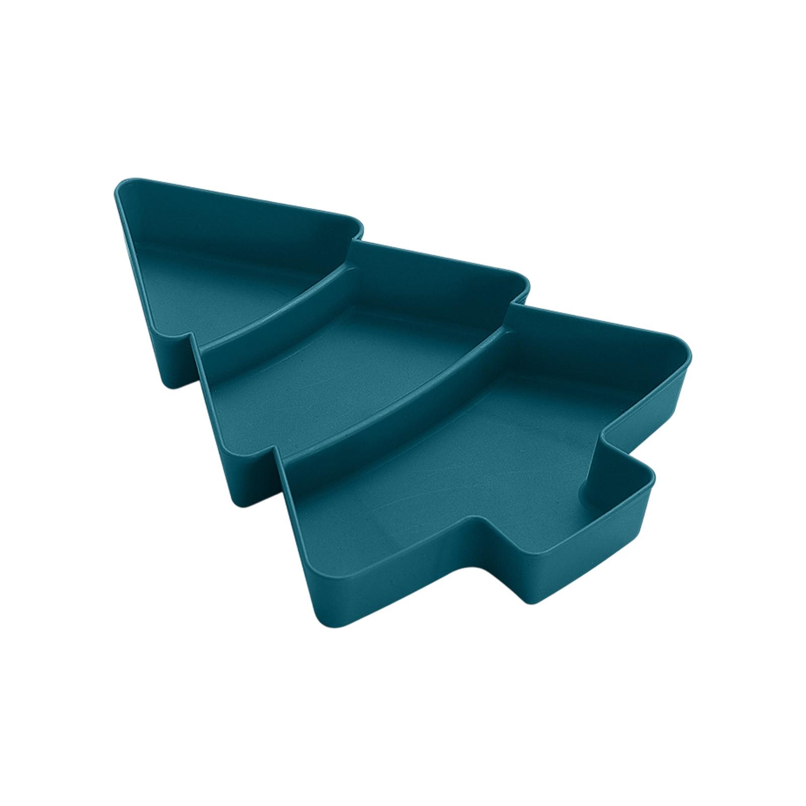 

Рождественская тарелка для закусок с отделениями, пластиковая конфетница для украшения праздничной вечеринки и хранения орехов зелёный