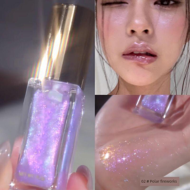 New Product Chameleon Aurora Diamond Mirror Water Gloss Lip Glaze, Mirror-Like Shine, Moisturizing, Non-Sticky, Sparkling Glass Lip Gloss