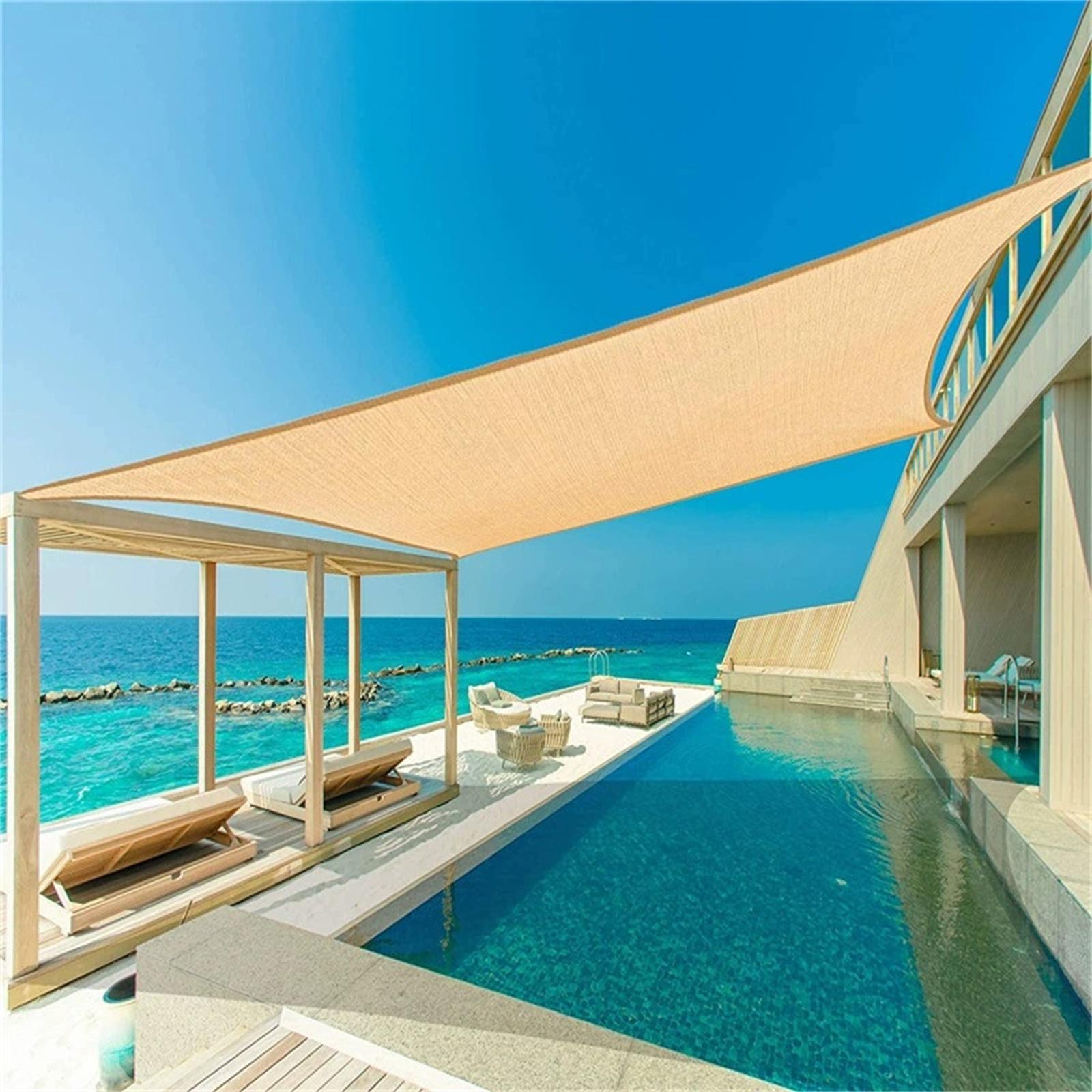 

Патіо Сонцезахисний навіс – Зовнішній УФ 4-кутовий навіс, Трикутна затінююча тканина для саду, басейну та заднього двору S